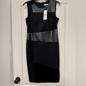 Calvin Klein Mixed Media Lined Sheath Dress in Size 6